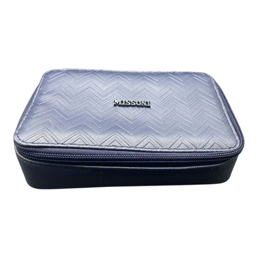 Missoni Delta Amenity Kit Toiletry Bag Blue Travel Cosmetic Case 7x5